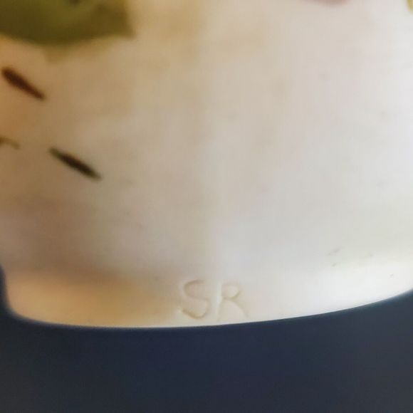 1967 4" Bud Flower Vase Midcentury Hand Painted Bisque Porcelain Signed Sophie - Picture 6 of 10